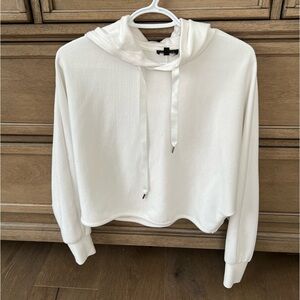 Dynamite Cropped White Hoodie (Small)